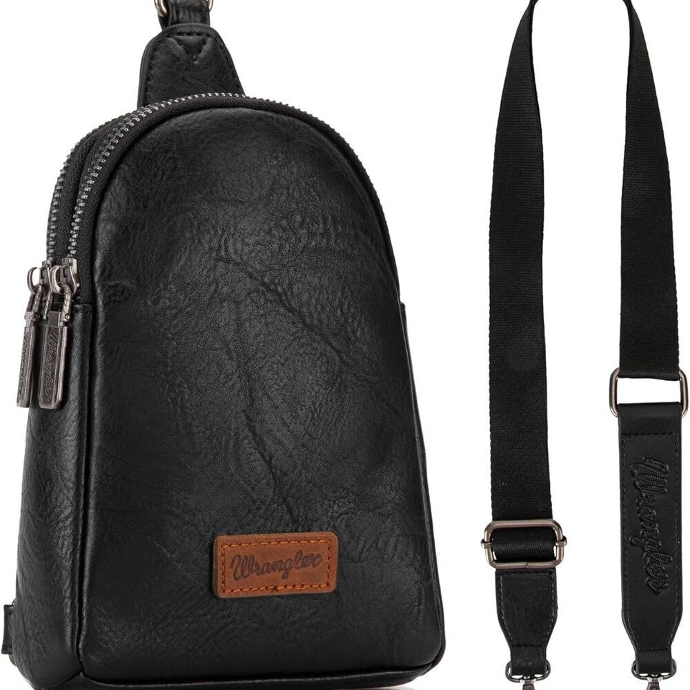 Small Crossbody Sling Bag Vegan Leather Adjustable Compact Travel Gift - Picture 5 of 8